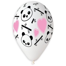 5 Ballons Panda Bamboo Rose 33cm. n1