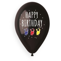 5 Ballons Happy Birthday Cosmonautes 33cm. n1
