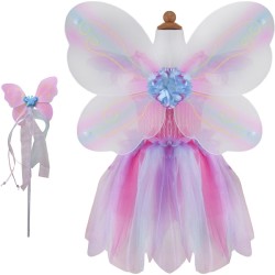 Déguisement Papillon Robe,  Ailes & Baguette Taille 5-6 ans. n°1