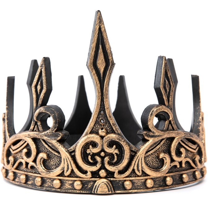 Couronne Médievale Noir et Or - Taille Ajustable 