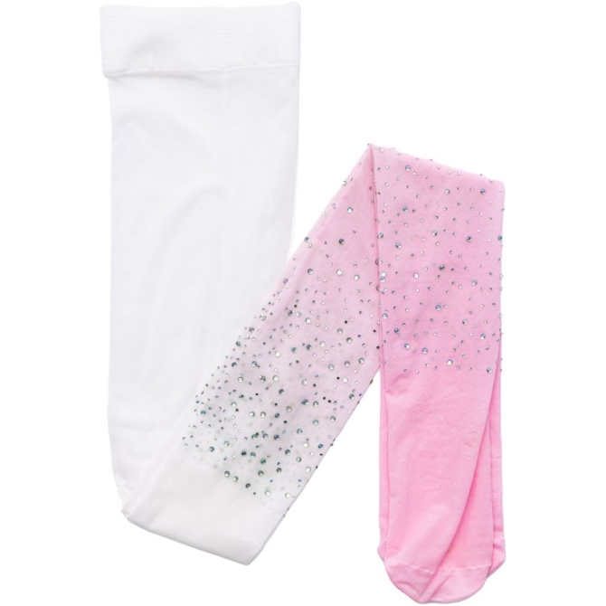 Collant Strass Ombr Rose / blanc Taille 3-8 ans 