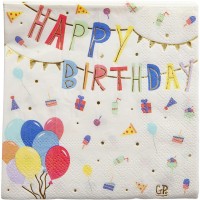 Contient : 1 x 20 Serviettes Happy Birthday