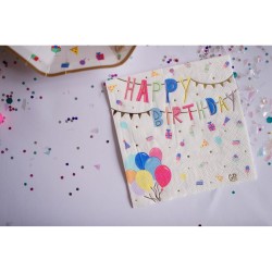 20 Serviettes Happy Birthday. n3