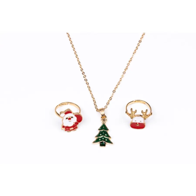 Set Collier  +  2 Bagues Noël 