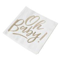 Contient : 1 x 16 Serviettes Gold - Oh Baby!