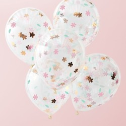 5 Ballons Confettis Fleurs. n1