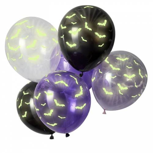 6 Ballons Chauve-Souris - Phosphorescent 