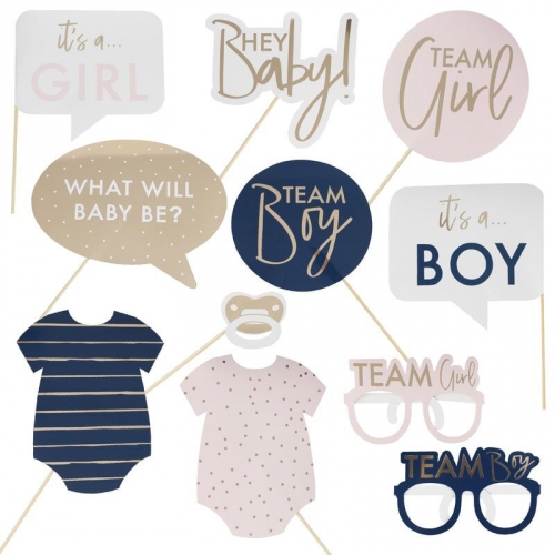 Kit Photo Booth Baby Shower - It s a Boy It s a Girl ? 