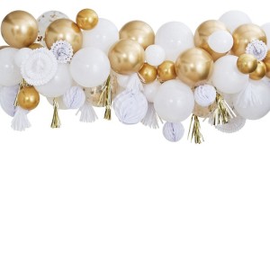Kit Dco - Guirlande Ballons Or et Blanc