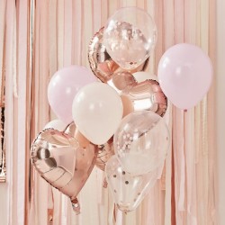 Bouquet 12 Ballons - Rose,  Pche & Rose Gold. n1