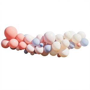 Kit Arche de 60 Ballons - Nude Bleu et Blanc