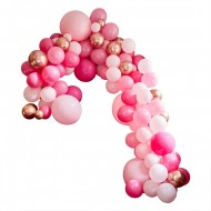 Kit Arche Luxe de 200 Ballons - Rose Gold Métallique/Rose