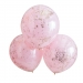 3 Ballons Doubles Couches Confettis - Rose/Rose Gold. n°1
