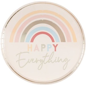 8 Assiettes Happy Everything Arc-en-Ciel Pastel