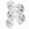 5 Ballons Confettis Etoiles - Argent images:#0