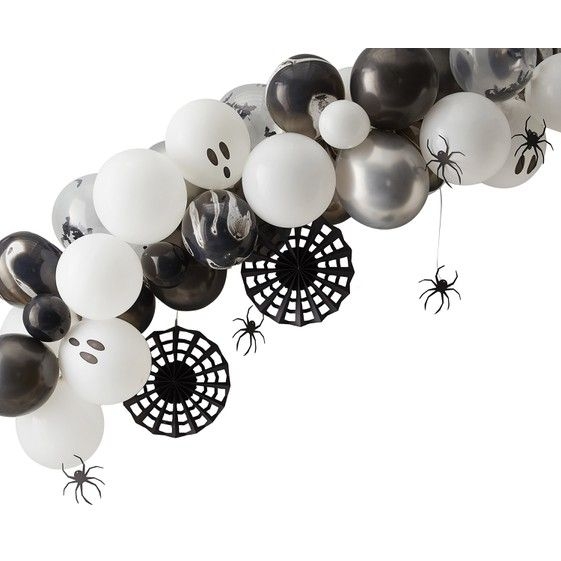 Arche à ballons noir blanc argenté 4m