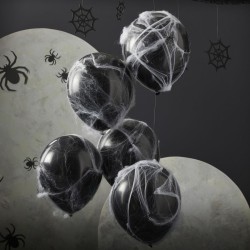 Kit 5 Ballons Noir avec Toile d Araigne. n1