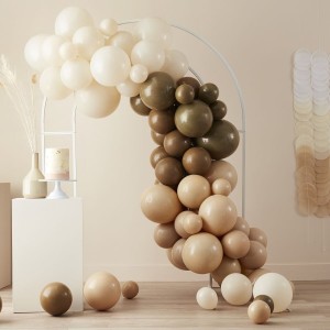 Kit Arche de 70 Ballons - Nude, Caramel et Marron