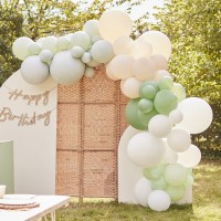 Kit Arche de 70 Ballons - Sauge, Nude et Blanc