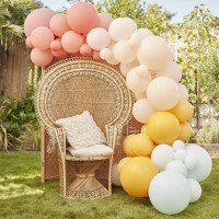 Kit Arche de 75 Ballons - Rose, Corail, Pche, Jaune et Vert Menthe