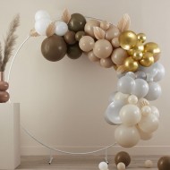 Kit Arche de 75 Ballons - Nude/Or Chromé/Caramel/Marron/Gris/Blanc