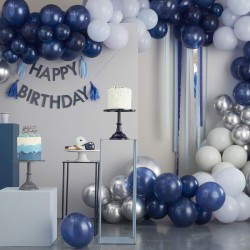8 Assiettes Happy Birthday Bleu Mixte. n2
