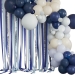Kit Arche de 70 Ballons + Rideau - Bleu Marine/Crème/Argent. n°2