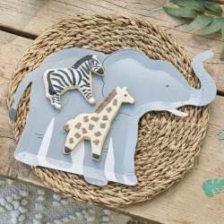 8 Assiettes Elphant - Animaux Sauvages. n1
