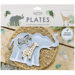 8 Assiettes Elphant - Animaux Sauvages. n3