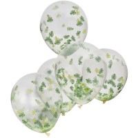 Contient : 1 x 5 Ballons Confettis - Tropical