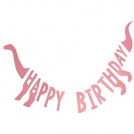 Guirlande Happy Birthday Dinosaures - Rose