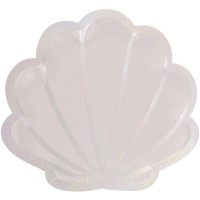 8 Assiettes Coquillage - Sirne Iridescente