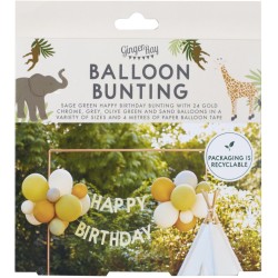 Guirlande Happy Birthday avec ballons - Animaux Sauvages. n4