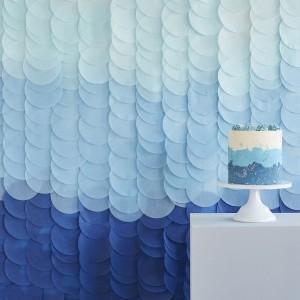 Rideau Papier de Soie Ombr - Bleu
