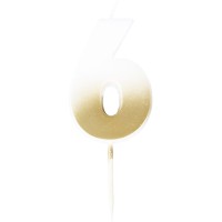 Bougie Chiffre 6 - Ombr Or