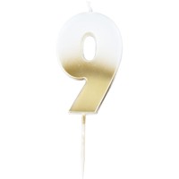 Bougie Chiffre 9 - Ombr Or