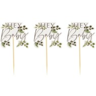 Cupcakes Toppers Botanical Hey Baby