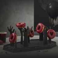 Présentoir à Donuts Cercueil Halloween - Main de Zombie