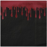 16 Serviettes Bloody Black