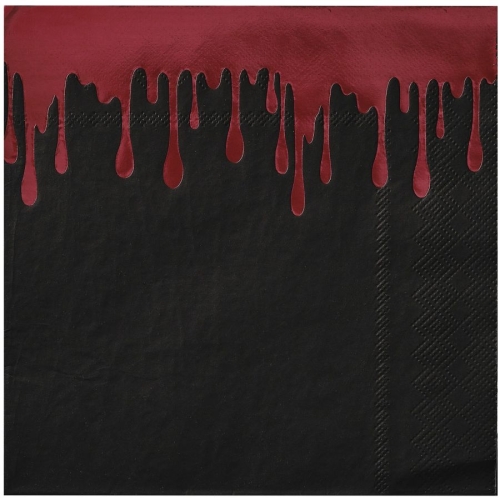 16 Serviettes Bloody Black 