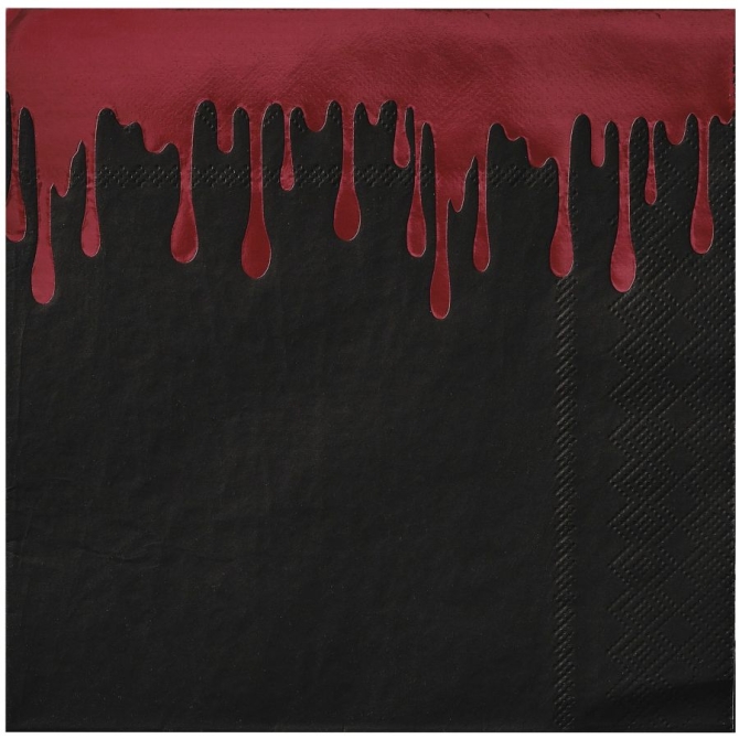 16 Serviettes Bloody Black 