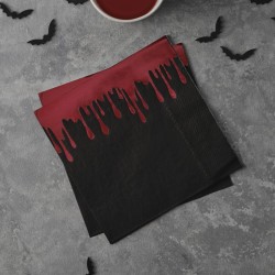 16 Serviettes Bloody Black. n1