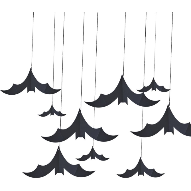 10 Décorations Chauve-Souris à Suspendre 