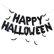 Kit Guirlande Ballons - Happy Halloween avec Chauve-Souris et Toile d'Araignée