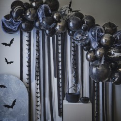 Kit Arche de 75 Ballons Halloween avec Guirlandes,  Toiles d  Araignes et Chauves-Souris. n1