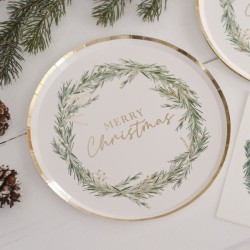 8 Assiettes Merry-Christmas - Or. n1