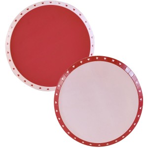 8 Assiettes Coeurs Rouge & Rose