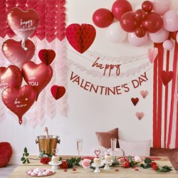 5 Ballons Happy Valentine s Day Rouge & Rose. n2