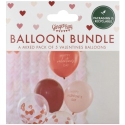 5 Ballons Happy Valentine s Day Rouge & Rose. n3