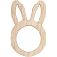 6 Ronds de Serviettes Lapin en Bois